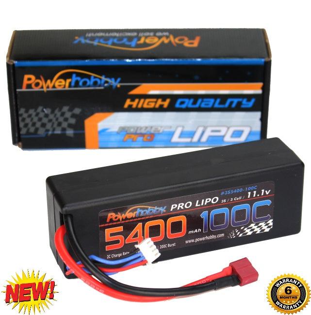 Powerhobby 3s 11.1v 5400mah 100c lipo Battery w Deans Plug Hard Case - PowerHobby