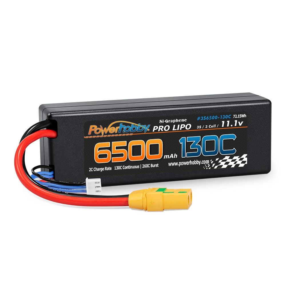 Powerhobby 3S 11.1V 6500mAh 130C Lipo Battery Pack w XT90 Connector Hard Case - PowerHobby