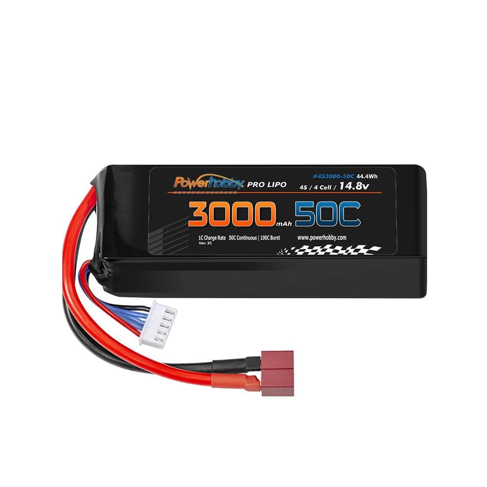 Powerhobby 4s 14.8v 3000mah 30C-60C Lipo Battery w Deans Plug 4-Cell - PowerHobby