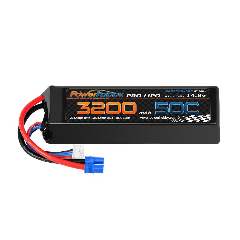 Powerhobby 4s 14.8V 3200mah 50c Lipo Battery with EC3 Plug - PowerHobby