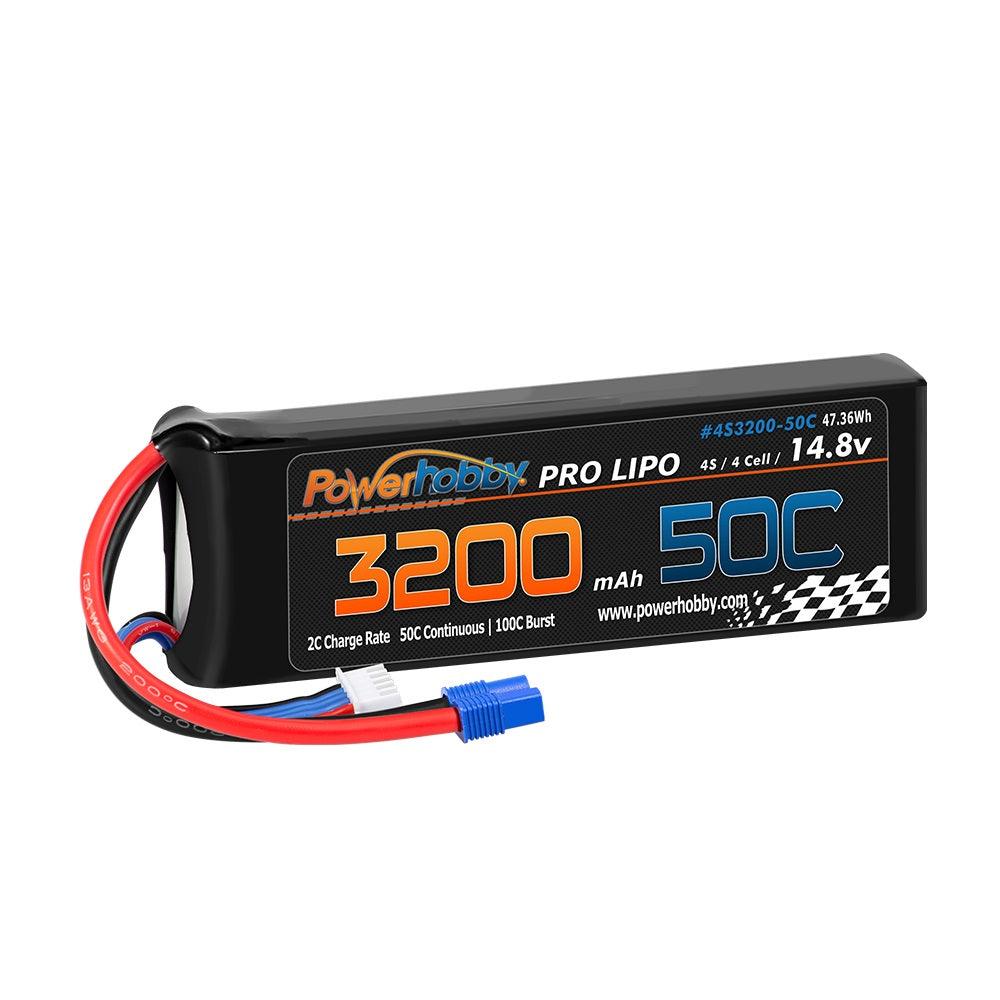 Powerhobby 4s 14.8V 3200mah 50c Lipo Battery with EC3 Plug - PowerHobby