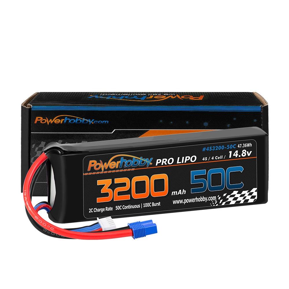 Powerhobby 4s 14.8V 3200mah 50c Lipo Battery with EC3 Plug - PowerHobby