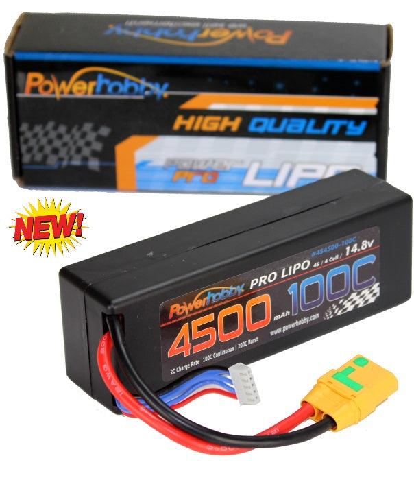 Powerhobby 4s 14.8V 4500mah 100c Lipo Batery w Xt90 Plug Hard Case 4-Cell - PowerHobby