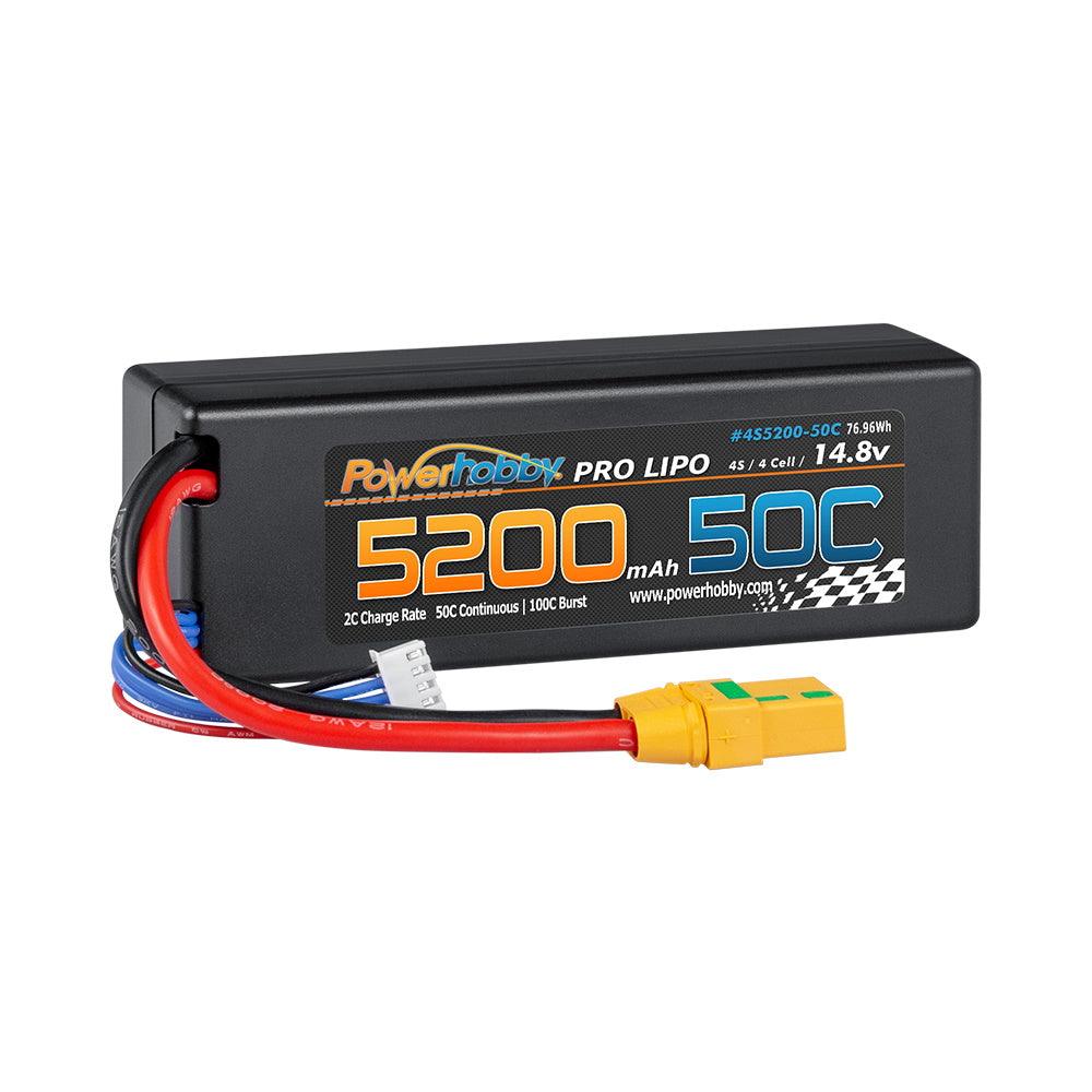Powerhobby 4s 14.8v 5200mah 50c Lipo Battery w XT90 Plug Hard Case LCG - PowerHobby