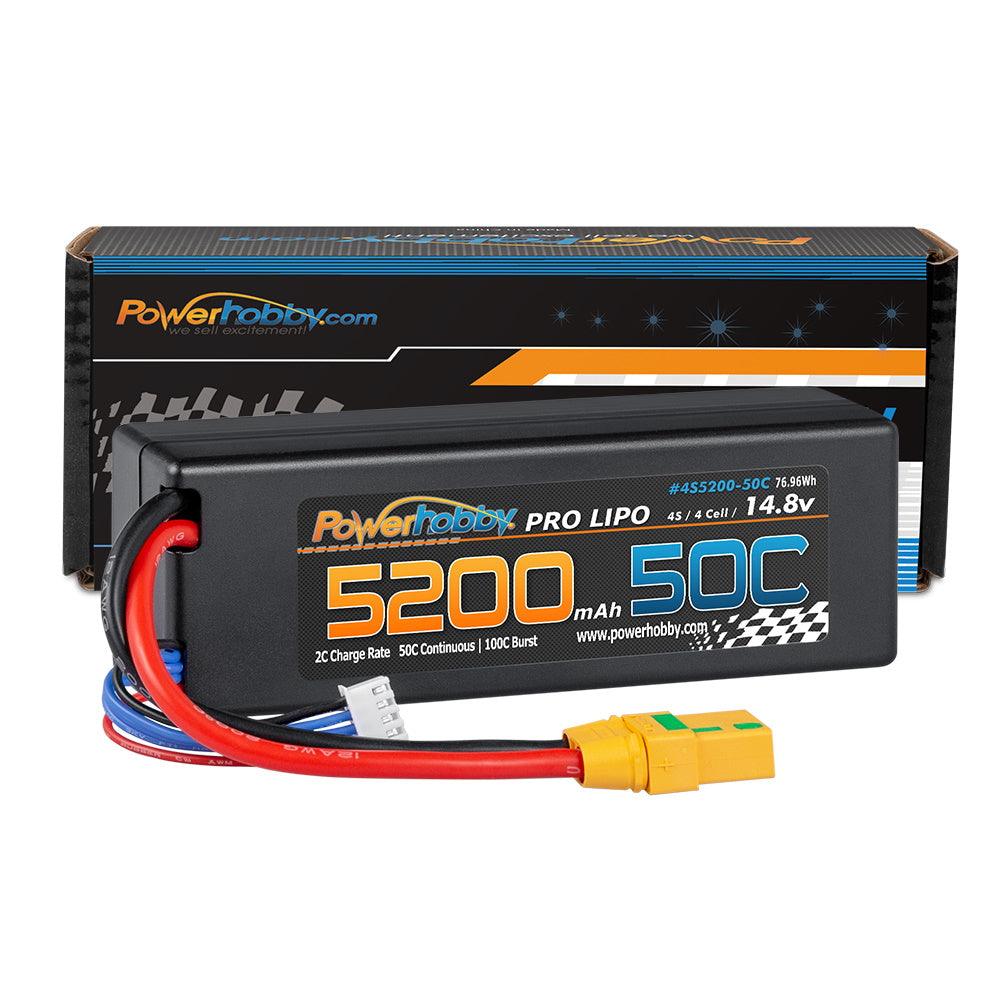 Powerhobby 4s 14.8v 5200mah 50c Lipo Battery w XT90 Plug Hard Case LCG - PowerHobby