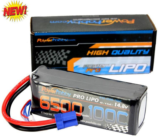 Powerhobby 4S 14.8V 6500mAh 100C Lipo Battery w EC5 Plug Soft Case 4-Cell - PowerHobby