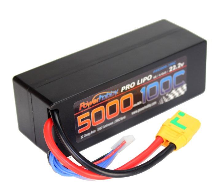 Powerhobby 6s 22.2v 5000mah 100c Lipo Battery w Xt90 Plug Hard Case 6-Cell - PowerHobby