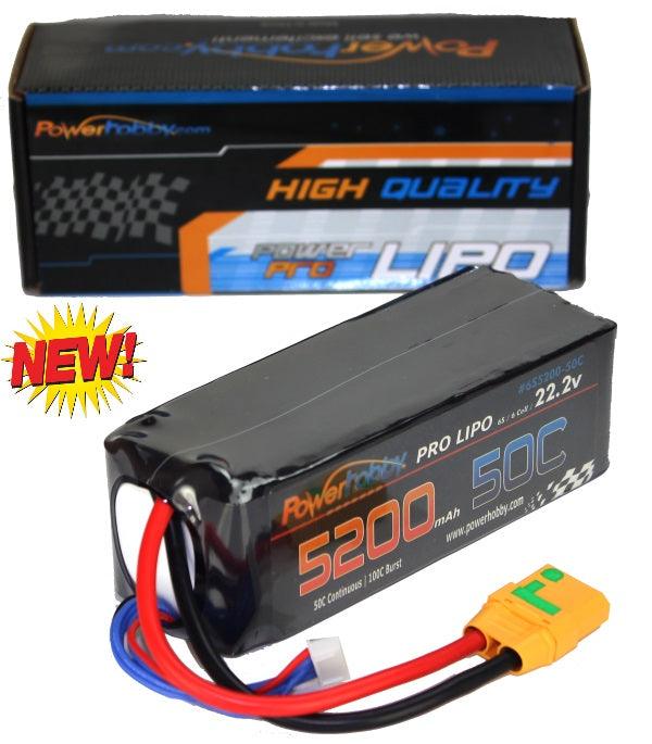 Powerhobby 6S 22.2V 5200mAh 50C Lipo Battery w XT90 Plug Soft Case - PowerHobby