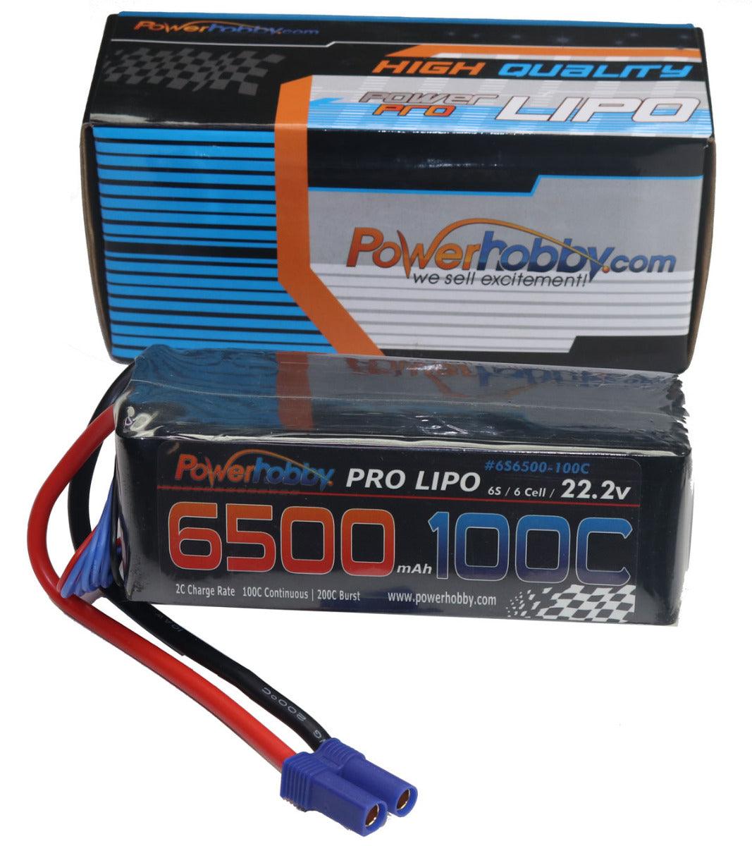 Powerhobby 6S 22.2V 6500mah 100c Lipo Battery w EC5 Plug - PowerHobby
