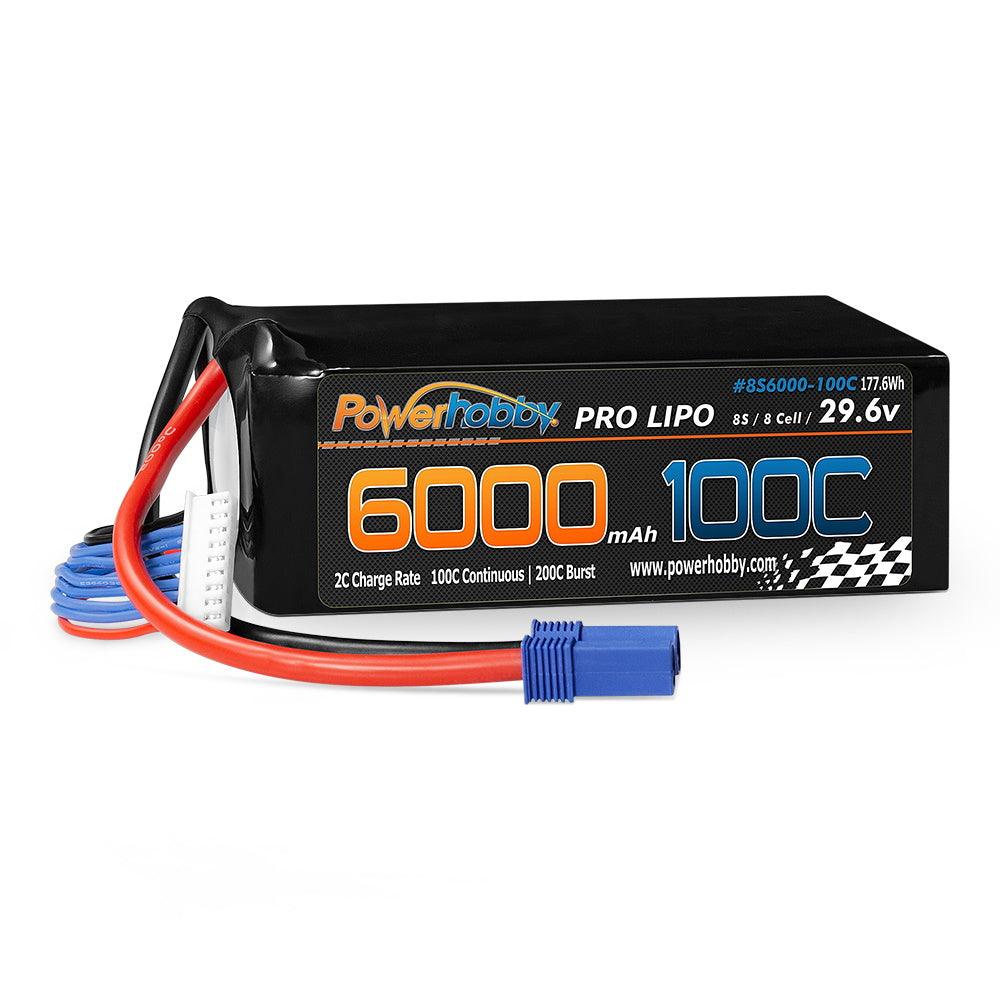 Powerhobby 8S 29.6V 6000mah 100c Lipo Battery w EC5 Plug 8-Cell - PowerHobby