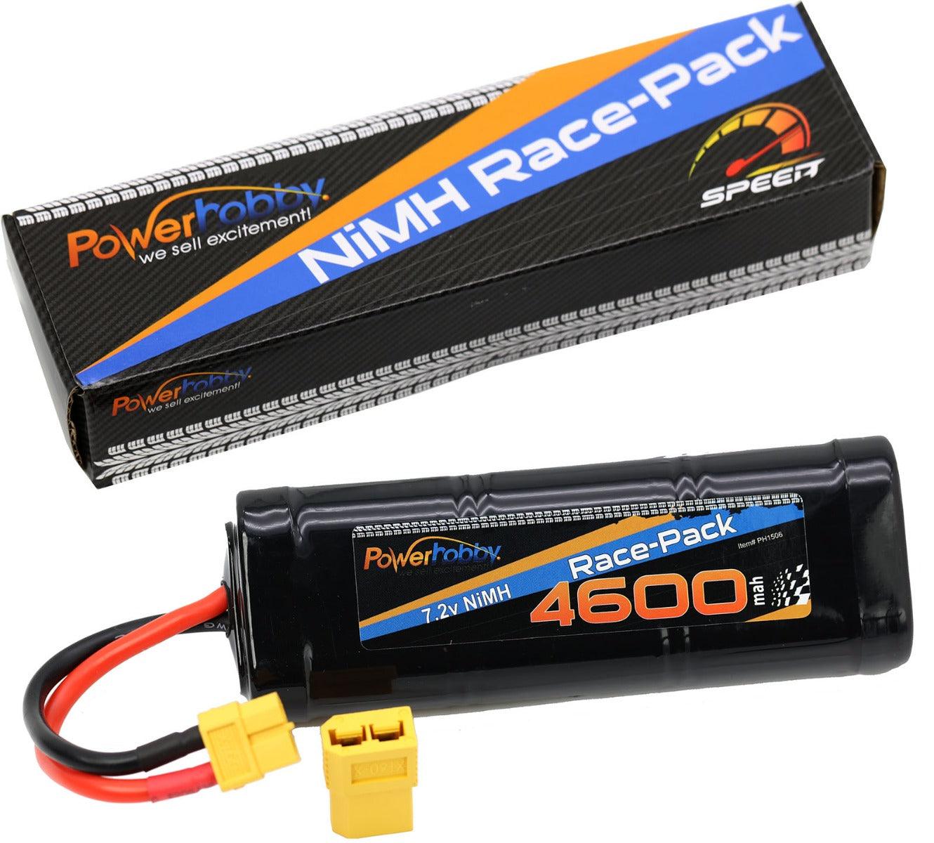 Powerhobby 7.2V 6-Cell 4600mah Nimh Flat Battery Pack w XT60 + Adapter - PowerHobby