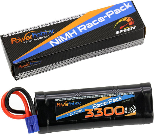 Powerhobby 7.2V 6-Cell 3300mah Nimh Flat Battery Pack w Ec3 Plug - PowerHobby