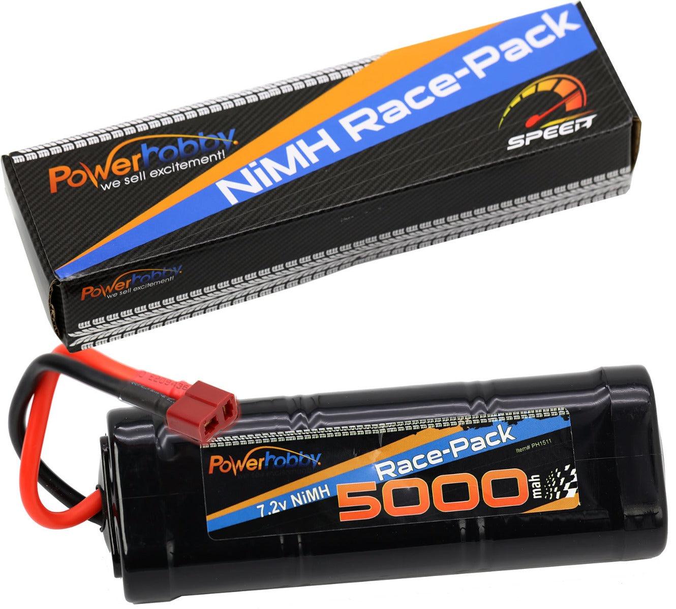 Powerhobby 7.2V 6-Cell 5000mah Nimh Flat Battery Pack w Deans Plug - PowerHobby