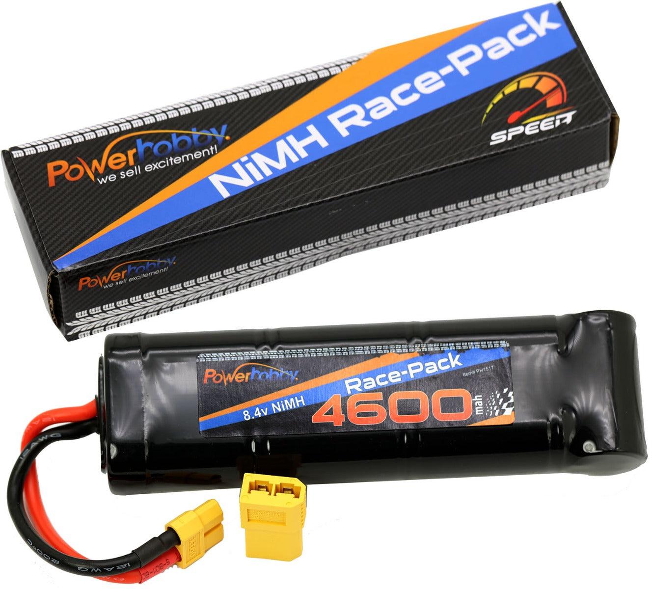 Powerhobby 8.4V 7-Cell 4600mah Nimh Flat Battery Pack w XT60 + Adapter - PowerHobby
