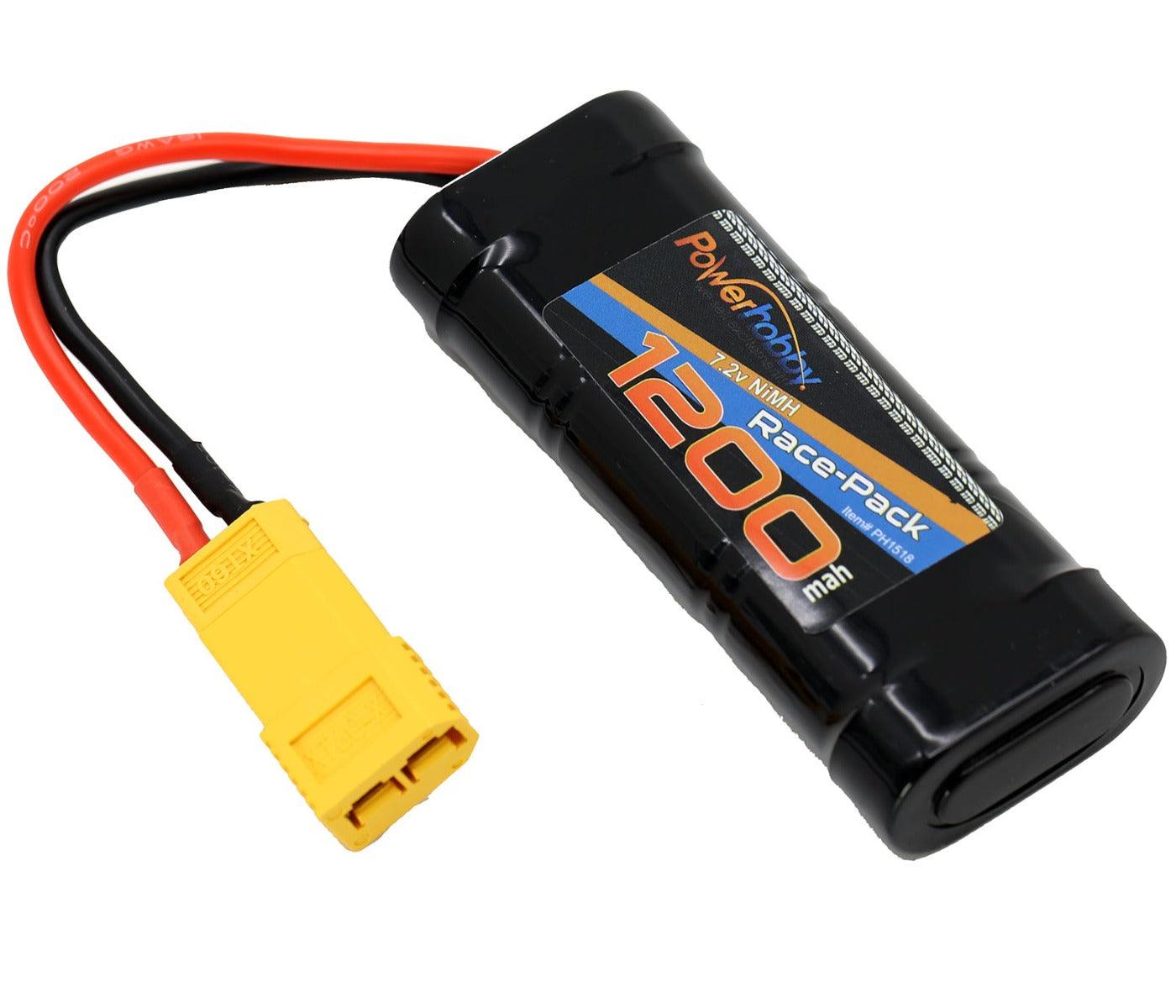 Powerhobby 7.2V 6-Cell 1200mah Nimh Flat Battery Pack w XT60 + Adapter - PowerHobby