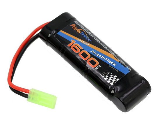 Powerhobby 8.4V 1600mAh Airsoft Battery NiMH Flat Battery Pack with Mini Tamiya - PowerHobby
