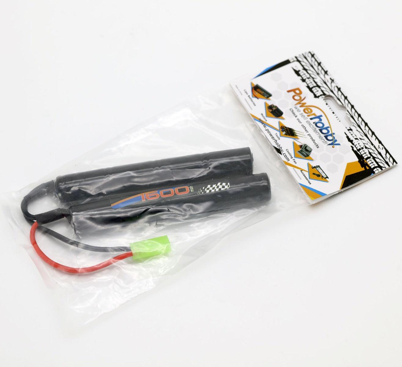 Powerhobby 9.6V 1600mAh Airsoft Battery NiMH Butterfly Battery Pack w/ Mini Tamiya - PowerHobby