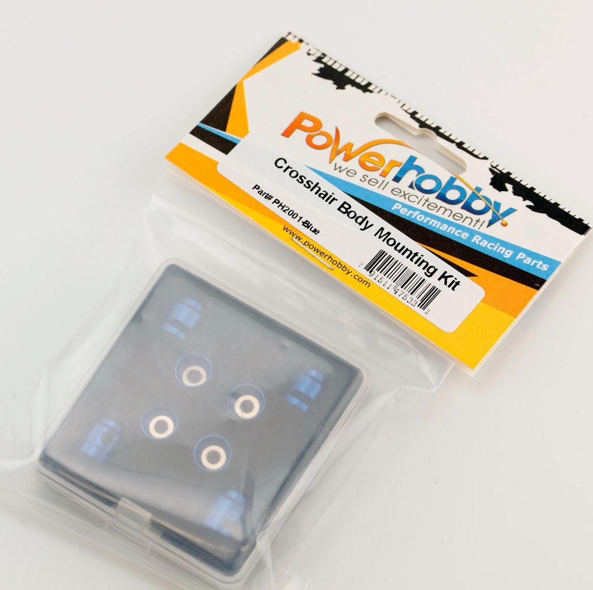 Powerhobby Crosshair Magnetic Body Mount / Mounting Kit 1/10 On Road Car Blue - PowerHobby