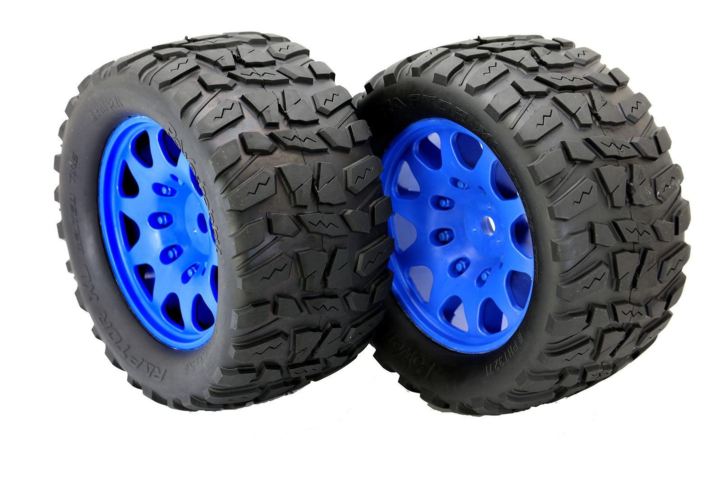 Powerhobby Raptor XL Belted Tires / Viper Wheels (4) FOR Traxxas X-Maxx BLUE - PowerHobby