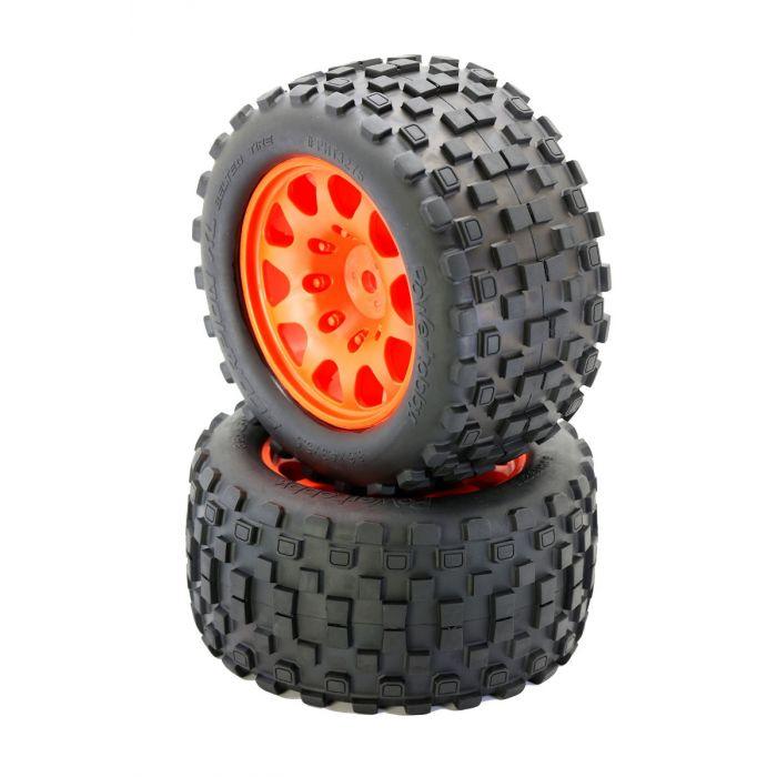 Powerhobby SCORPION XL Belted Tires Viper Wheels: Arrma Kraton OUTCAST 8S ORANGE - PowerHobby