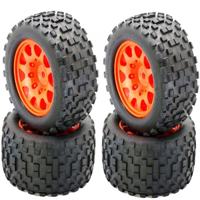 Powerhobby SCORPION XL Belted Tires Viper Wheels: Arrma Kraton OUTCAST 8S ORANGE - PowerHobby