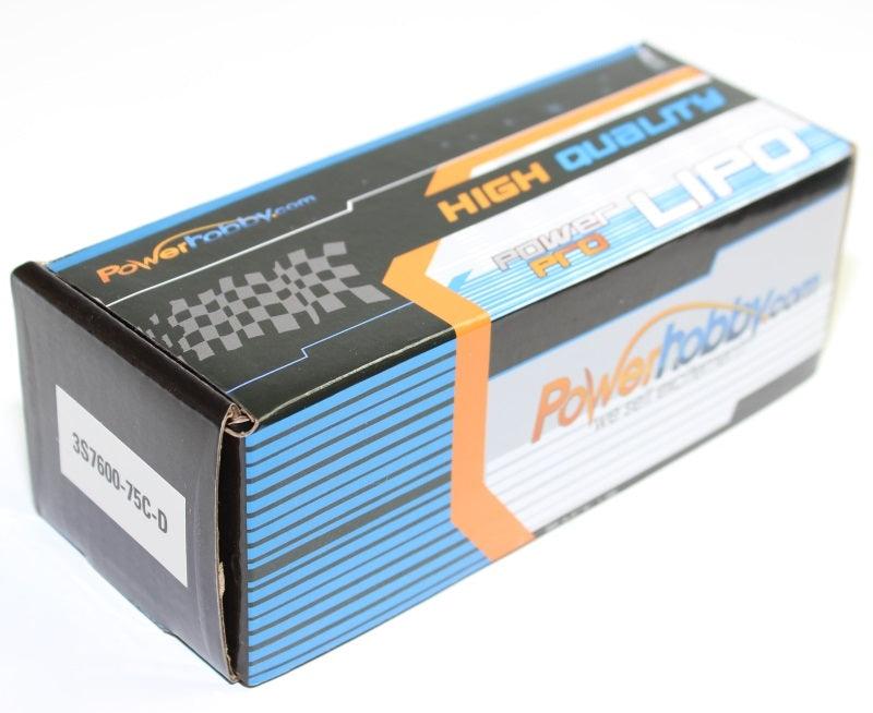 Powerhobby 3S 11.1V 7600mAh 75C Lipo Battery Soft Case w Deans Plugs 3-Cell - PowerHobby