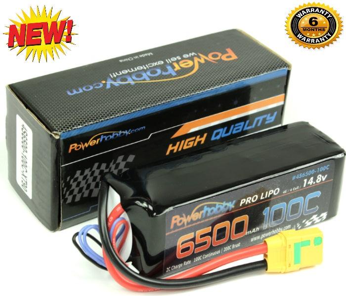 Powerhobby 4S 14.8V 6500mAh 100C Lipo Battery w XT90 Plug Soft Case 4-Cell - PowerHobby