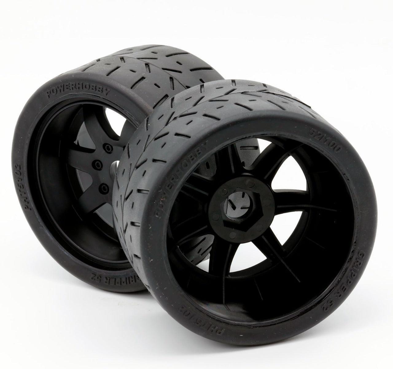 1/8 Gripper 42/100 Belted Mounted Tires 17mm Yellow Wheels 1/8 Gripper 42/100 Belted Mounted Tires 17mm Yellow Wheels