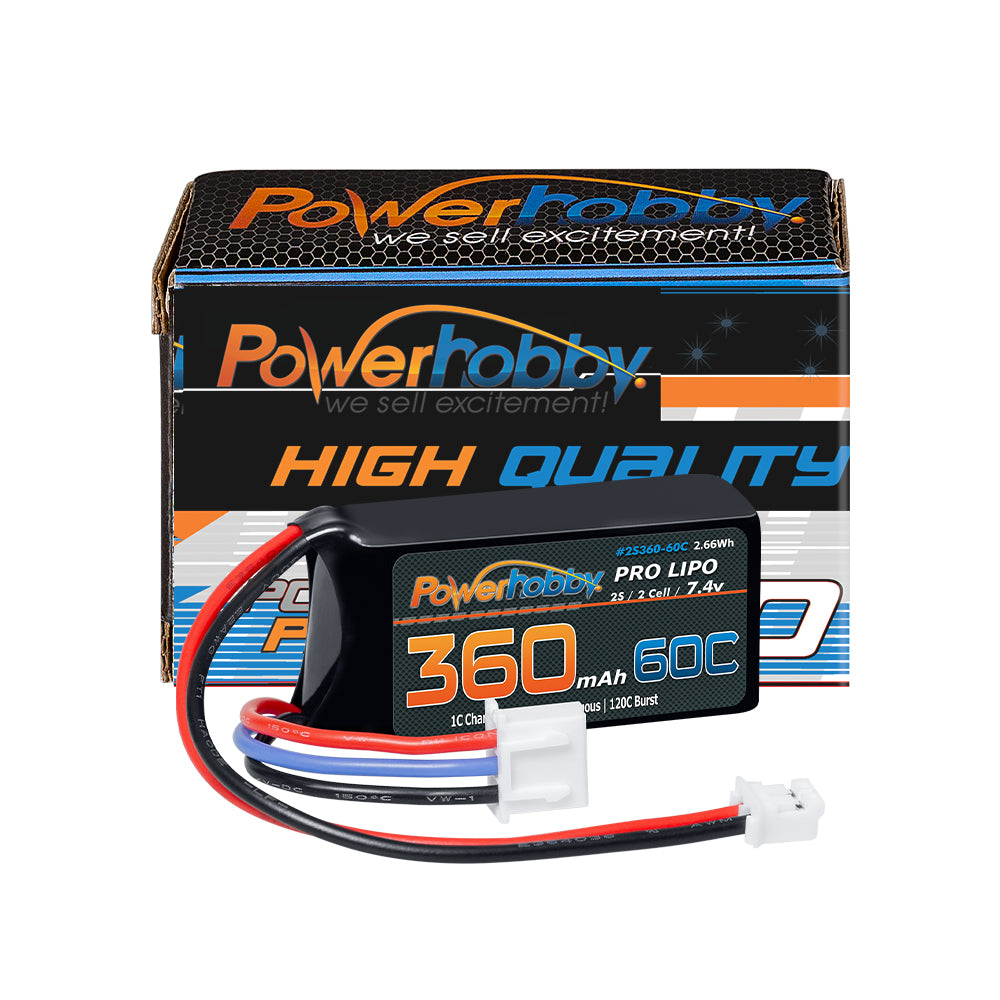 Powerhobby 2s 360mah 60C UPGRADE Lipo Battery Kyosho Mini-Z - PowerHobby