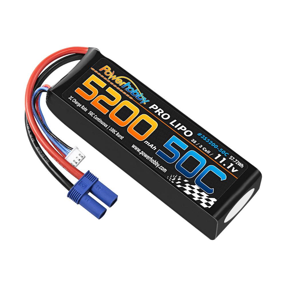 Powerhobby 3s 11.1V 5200mah 50c Lipo Battery w EC5 Plug - PowerHobby