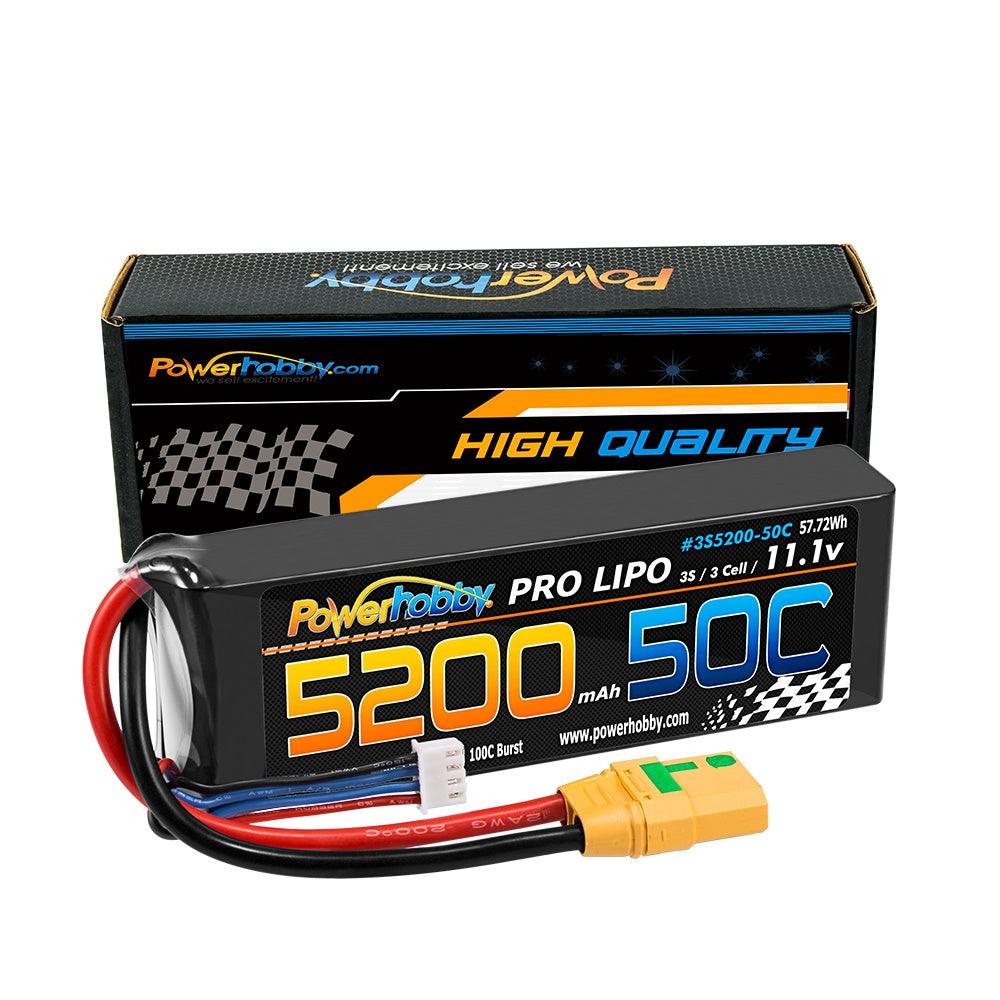PowerHobby 3S 11.1V 5200mAh 50C Lipo Battery Pack w XT90 Connector / Plug 3-Cell - PowerHobby