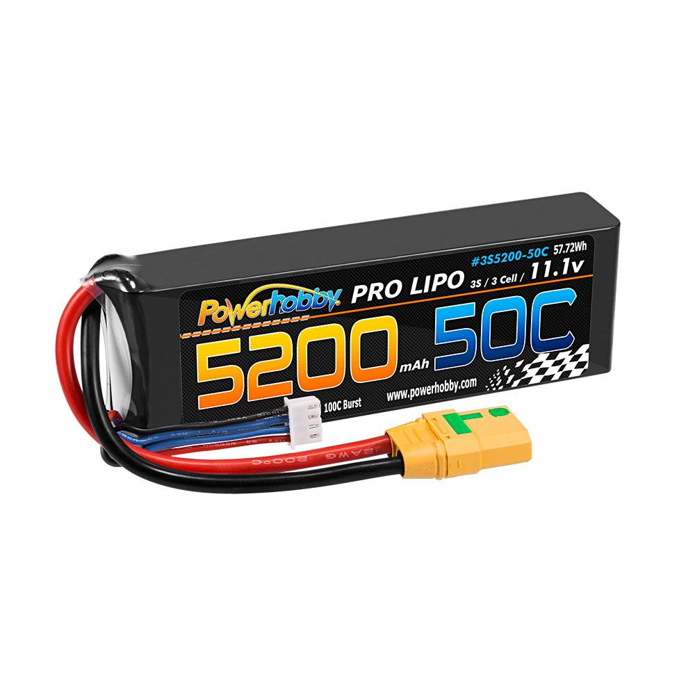PowerHobby 3S 11.1V 5200mAh 50C Lipo Battery Pack w XT90 Connector / Plug 3-Cell - PowerHobby
