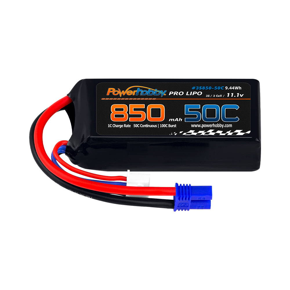 Powerhobby 3s 11.1 800mah 50c Lipo Battery w ec2 Plug - PowerHobby