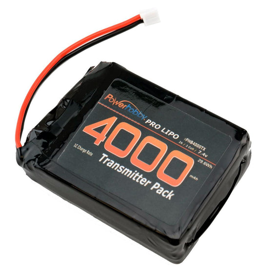 Powerhobby 2S Spektrum DX9/DX7S/DX8/DX6 4000mAh 7.4V Lipo Transmitter TX Battery - PowerHobby