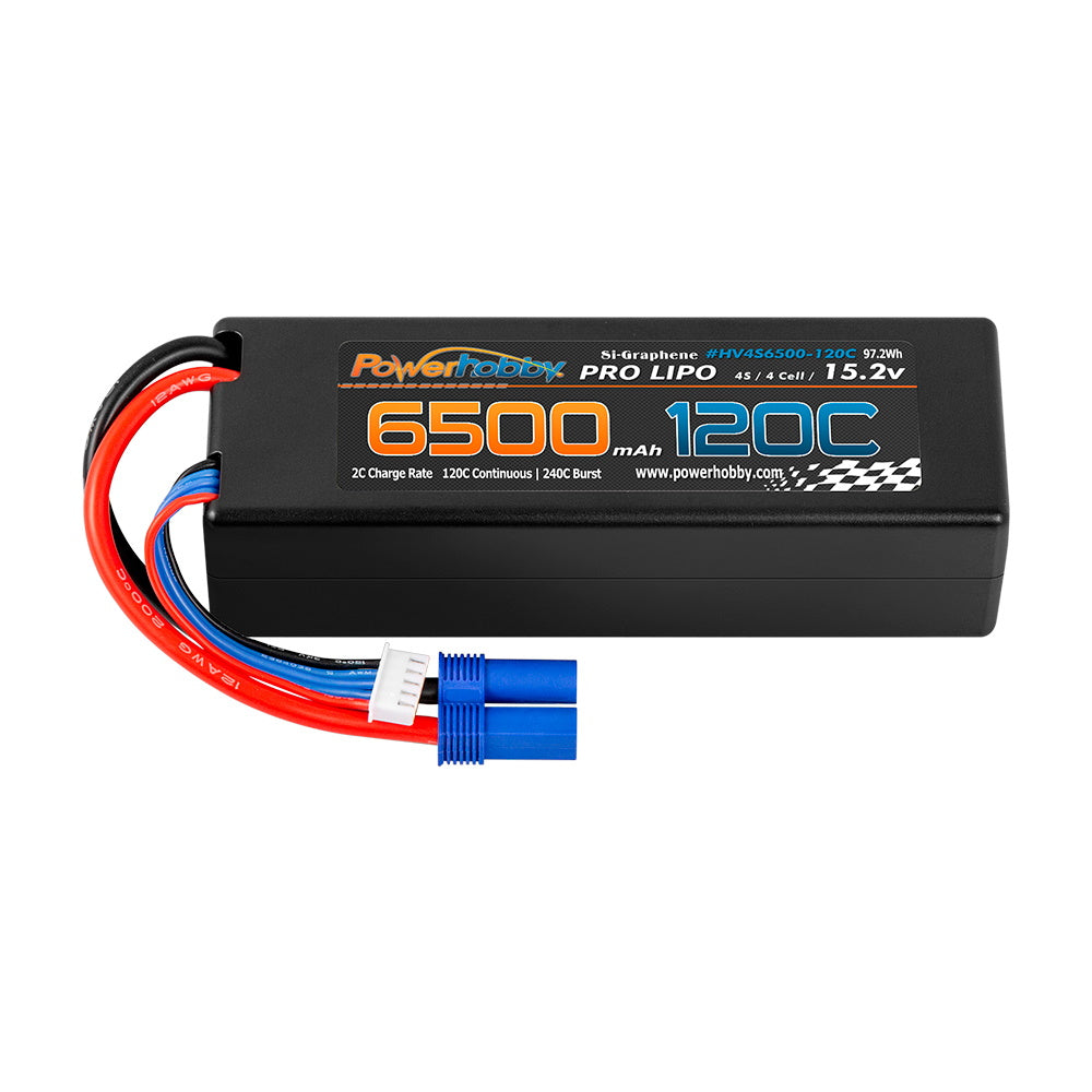 Powerhobby 4S HV GRAPHENE 15.2V 6500mah 120C Lipo Battery EC5 Plug Hard Case LCG - PowerHobby