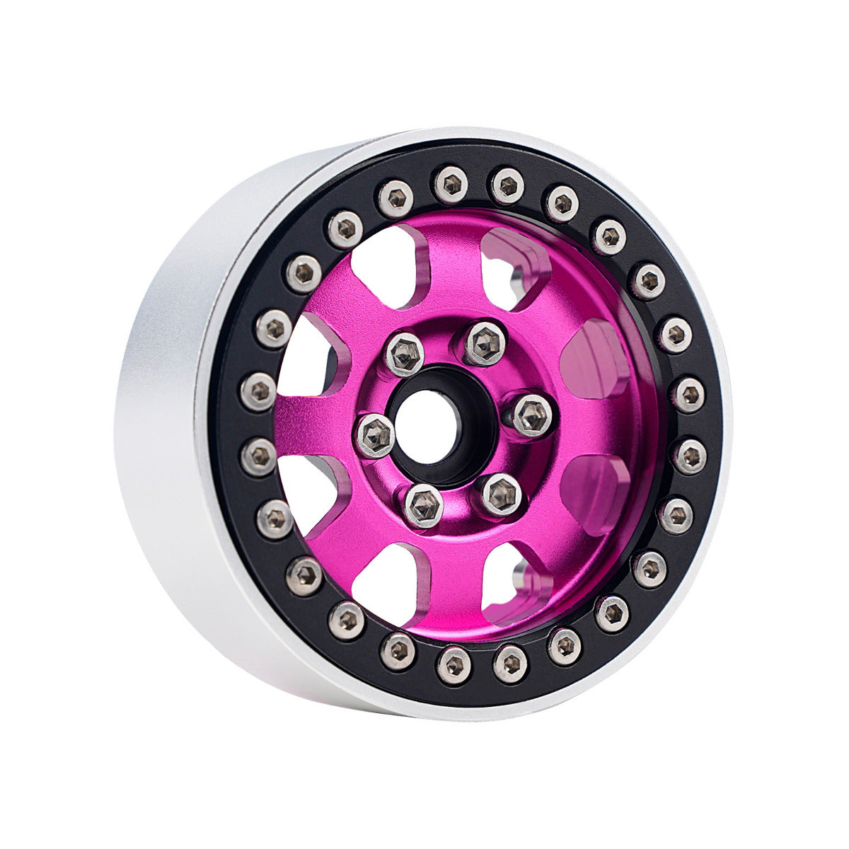 Powerhobby B2 Aluminum 1.9 Beadlock Wheels 9mm Hubs Pink (4) 1/10
