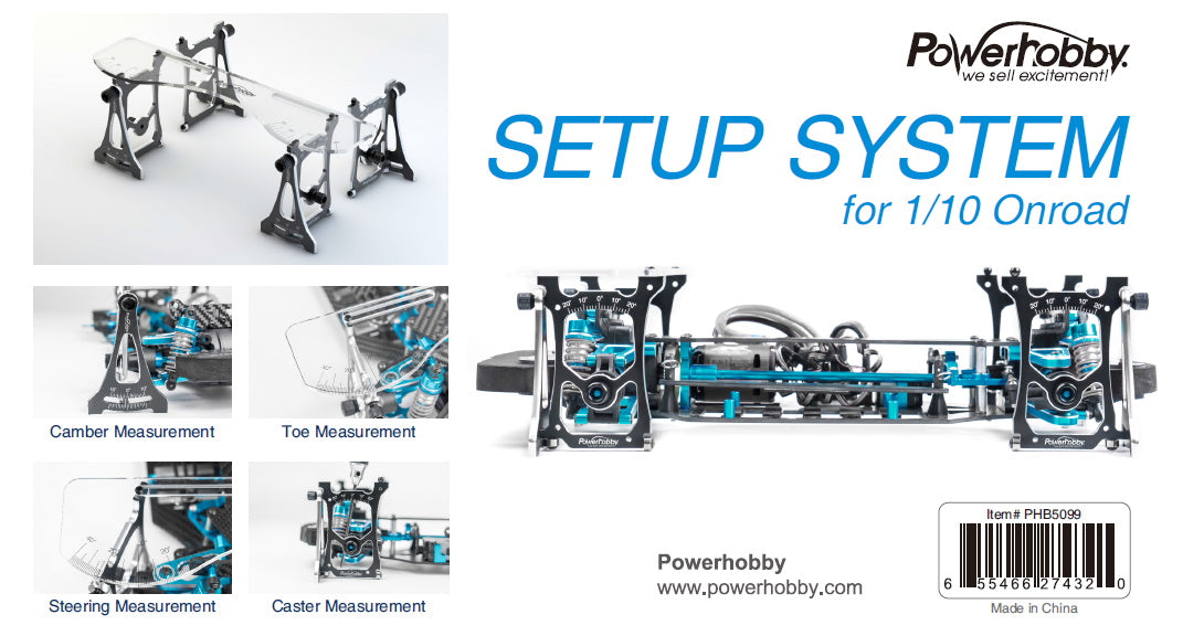 Powerhobby Camber/ Toe / Steering/ Caster Measurement Setup Tool System 1/10 - PowerHobby