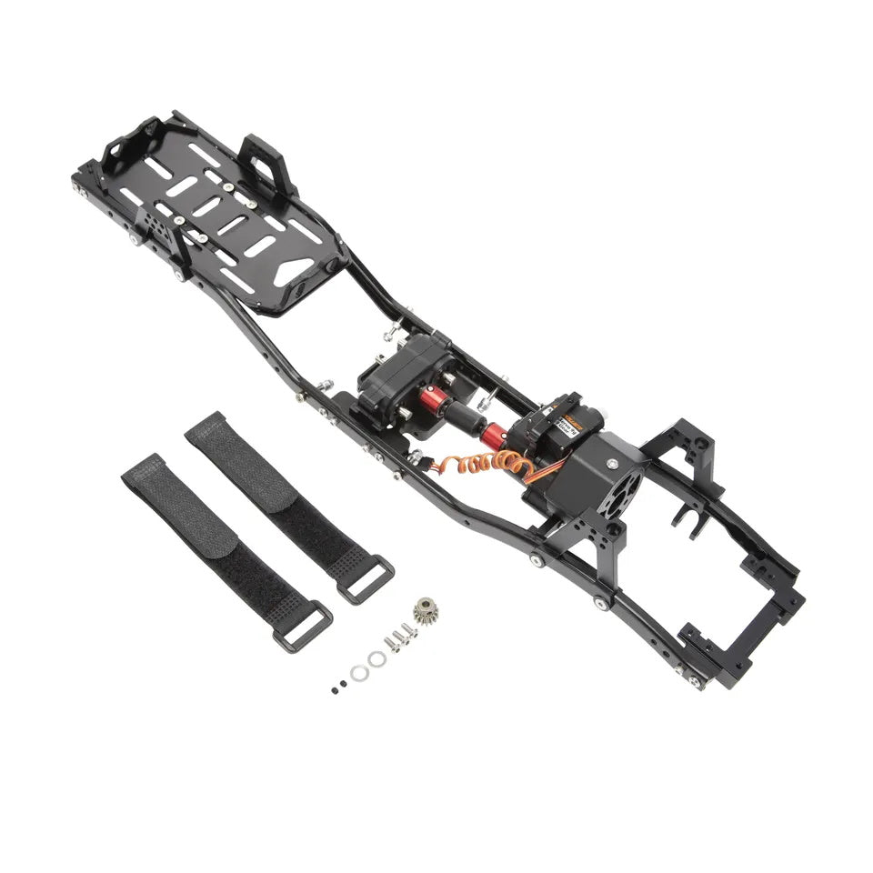Powerhobby 313mm Wheelbase Aluminum Chassis w Gearbox Axial SCX10 SCX10 II - PowerHobby