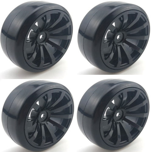 Powerhobby 1/10 Drift Car Mounted Tires / Wheels (4) Black PY001 - PowerHobby
