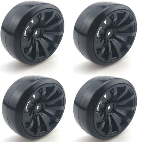 Powerhobby 1/10 Drift Car Mounted Tires / Wheels (4) Black PY011 - PowerHobby