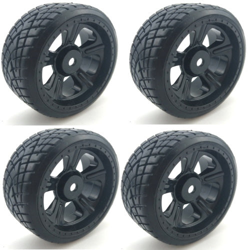 Powerhobby 1/10 Drift Car Mounted Tires / Wheels (4) Black PY046 - PowerHobby