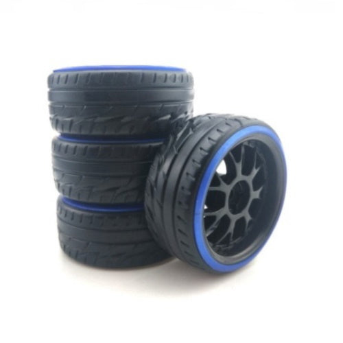 Powerhobby 1/10 Drift Car Mounted Tires / Wheels (4) Blue / Black PY1001 - PowerHobby