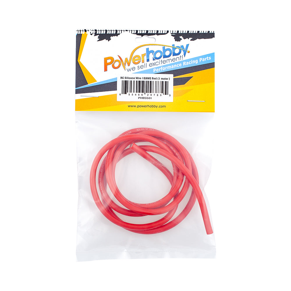 Powerhobby 12AWG RC Silicone Hookup Wire Red 1 Meter - PowerHobby