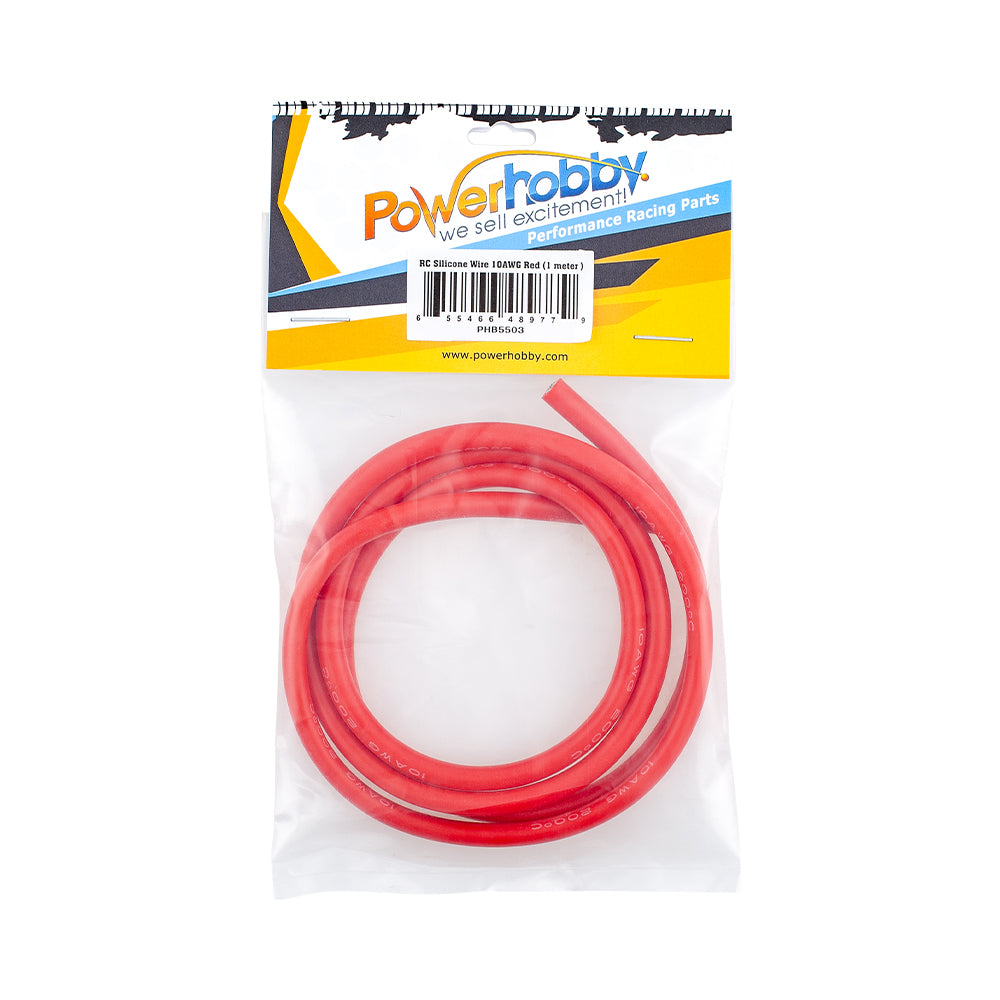 Powerhobby 10AWG RC Silicone Hookup Wire Red 1 Meter - PowerHobby