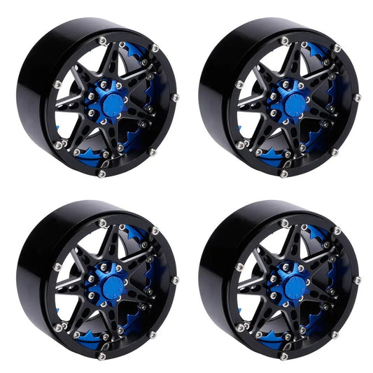Powerhobby Aluminum 2.2" Beadlock Wheels Blue (4) 1/10 Rock Crawler - PowerHobby