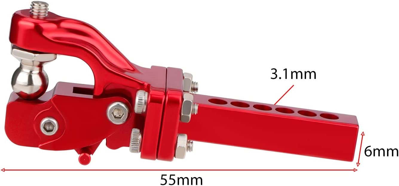Powerhobby Rescue Tow Trailer Hook Hitch Red 1/10 Crawler - PowerHobby