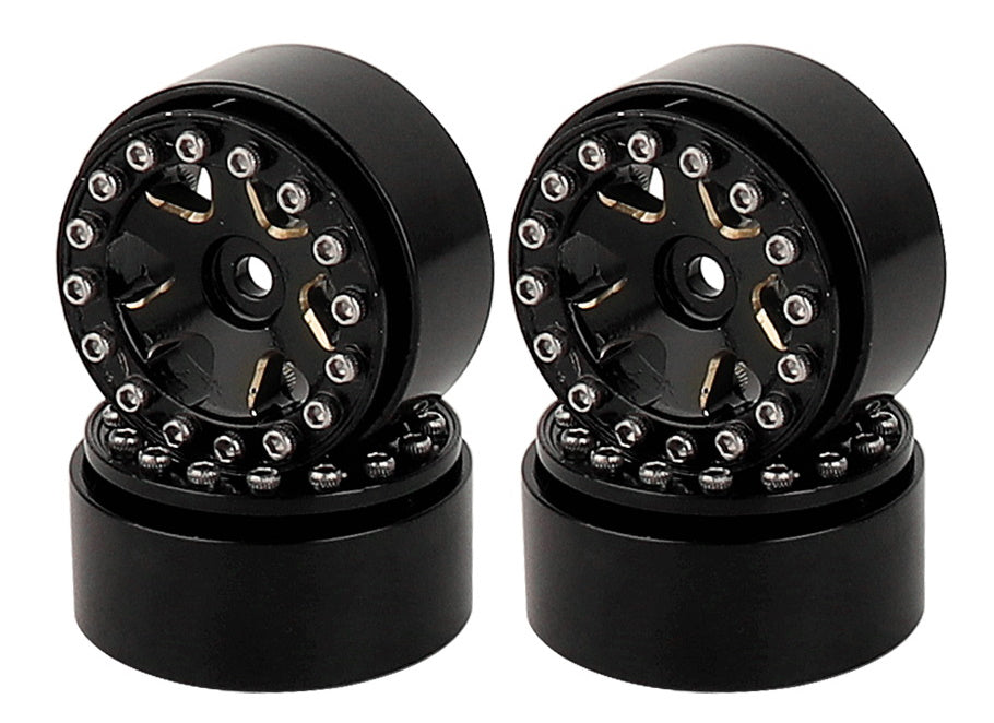 Powerhobby 1.0" Z2 Brass Beadlock Crawler Wheels 1/24 Axial SCX24 Jeep Bronco - PowerHobby