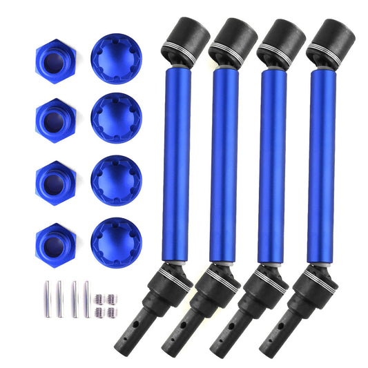 Powerhobby Metal CVD Widened Drive Shafts (4) Blue FITS Traxxas Maxx V2 - PowerHobby
