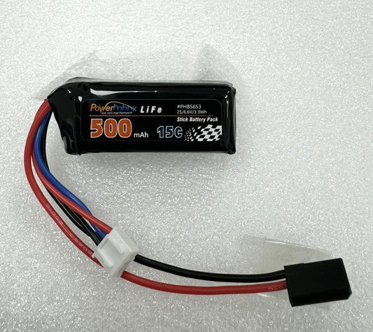 Powerhobby LiFe 6.6V 500mah 15C Stick Battery Pack - PowerHobby