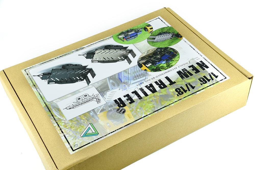 Powerhobby 1/18 / 1/16 Metal Trailer w Lights Black FOR Traxxas TRX-4M - PowerHobby